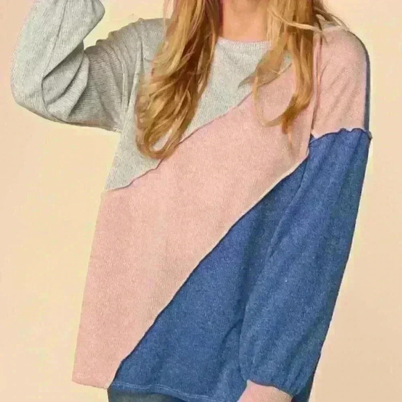 Asymmetrical Colorblock Sweater - Picture 1 of 4